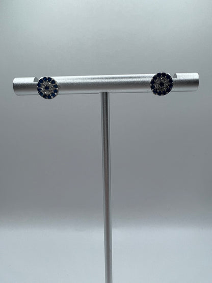 Sterling Silver Evil Eye Earrings