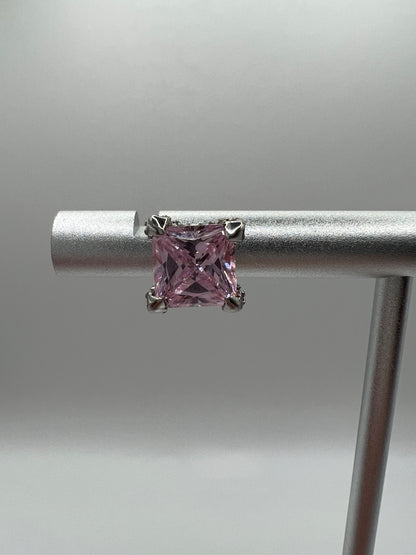 Sterling Silver Pink Crystal Earrings