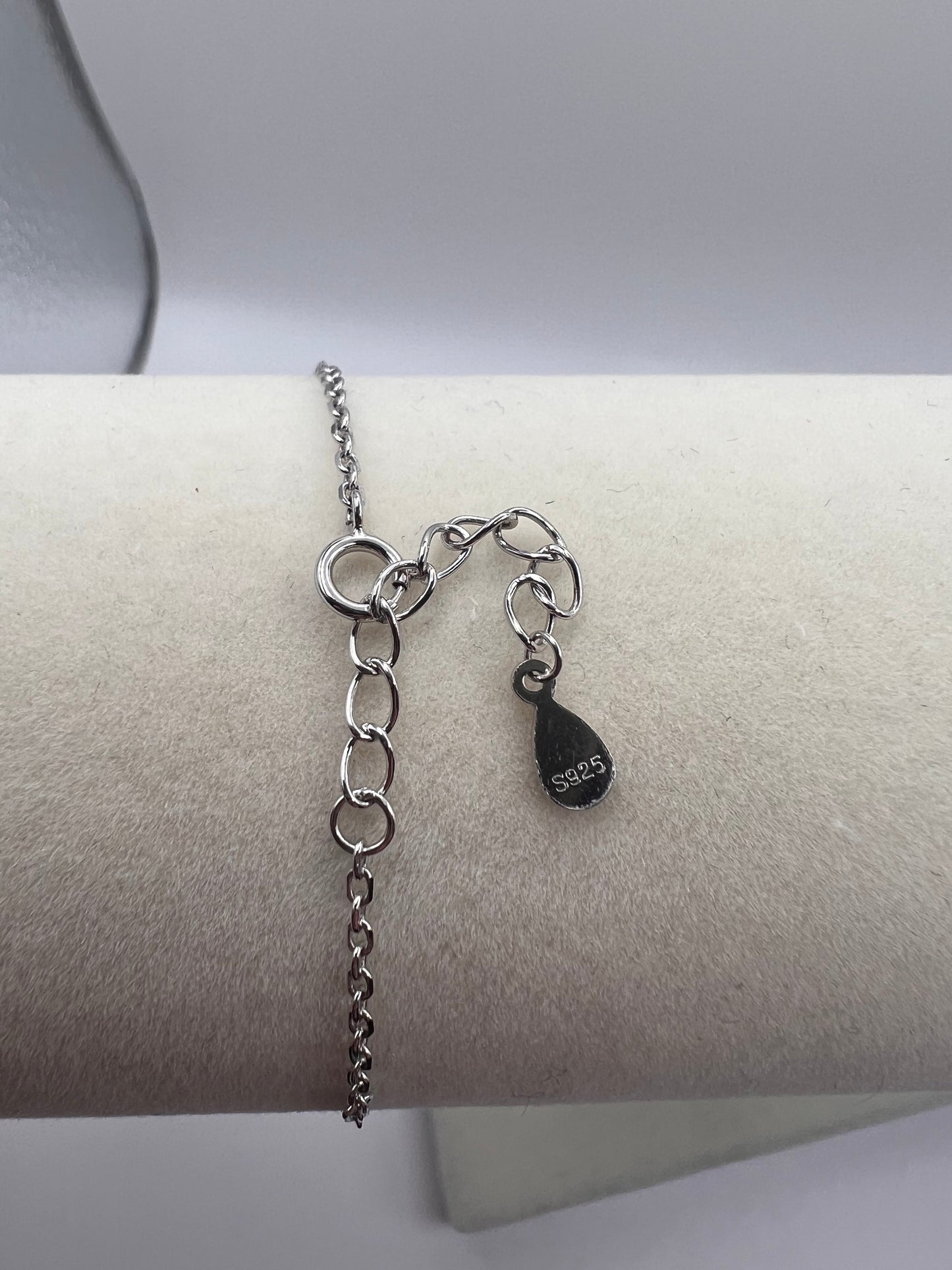 Sterling Silver Bracelet - Blue Crystal